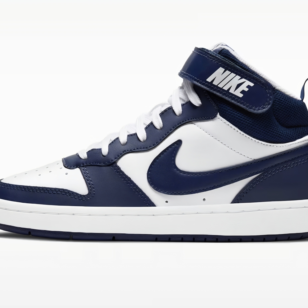 Nike Court Borough Mid 2 Blue & White Big Kids Sneakers Size 7Y